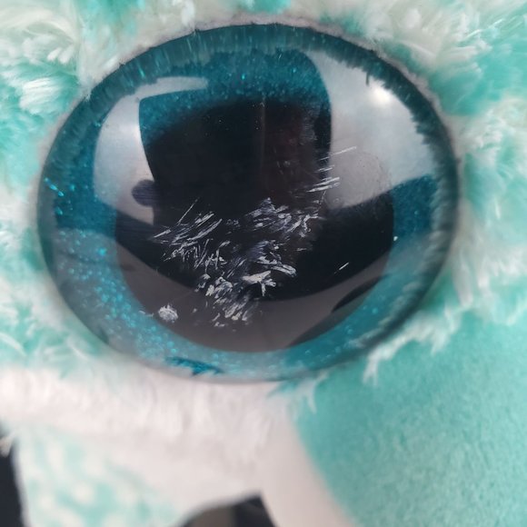 Ty Beanie Boo Piper The Fox Plush Large 16" Aqua Chevron Claires Exclusive - Picture 3 of 9